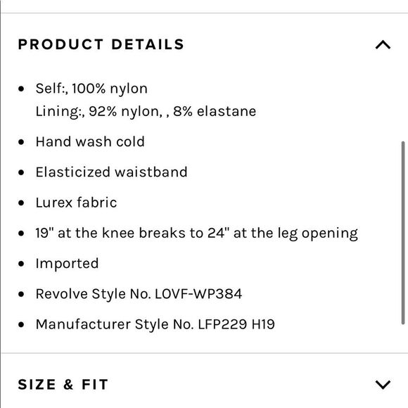 Gold/black pants from revolve - Lovers and Friends. - Picture 6 of 7